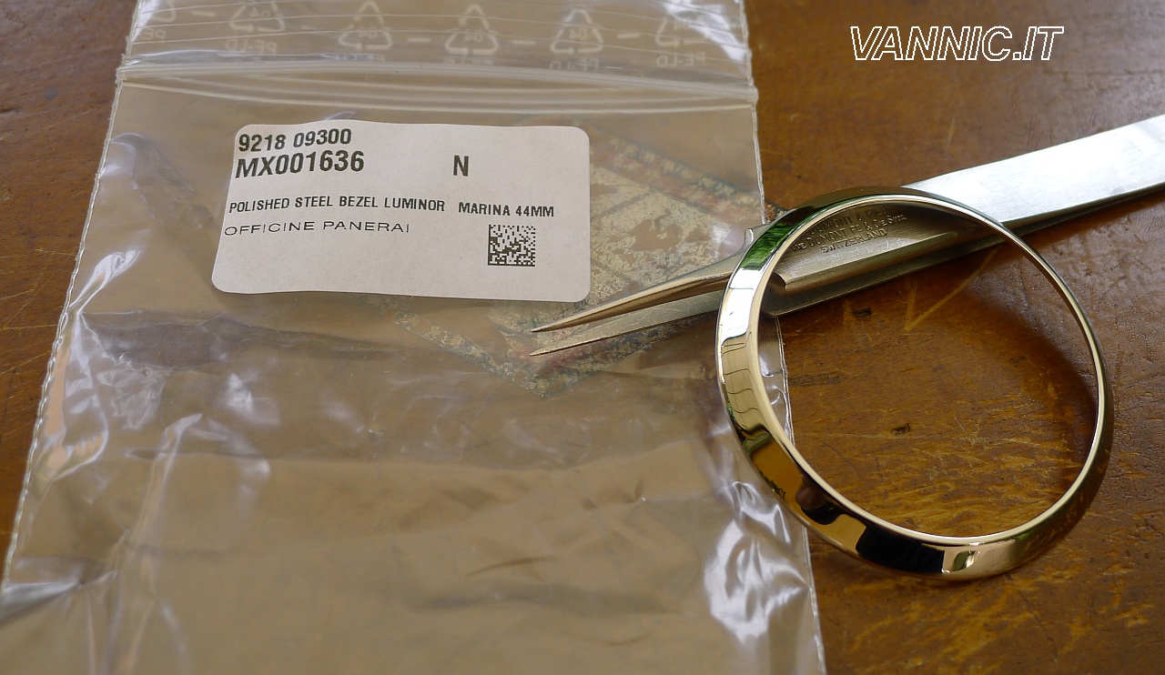 WatchNet Watch Parts FS Panerai STEEL BEZEL for Luminor Marina